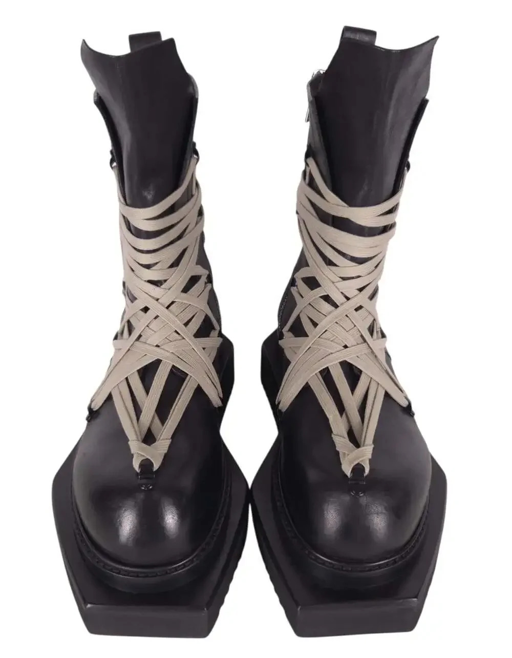 Rick Owens Megalace Turbo Cyclops Boots US 13 EU 46 Mens Black Leather Platform